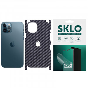 Защитная пленка SKLO Back (на заднюю панель+грани+лого) Carbon для Apple iPhone XS (5.8