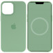 Чохол Silicone case (AAA) full with Magsafe and Animation для Apple iPhone 12 Pro / 12 (6.1") Зелений / Pistachio