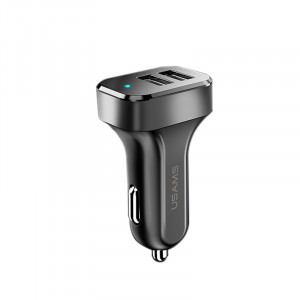 Автомобильное зарядное устройство USAMS US-CC087 C13 2.1A Dual USB Car Charger Черный