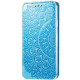 Шкіряний чохол книжка GETMAN Mandala (PU) для Xiaomi Redmi Note 10 / Note 10s Синій - фото