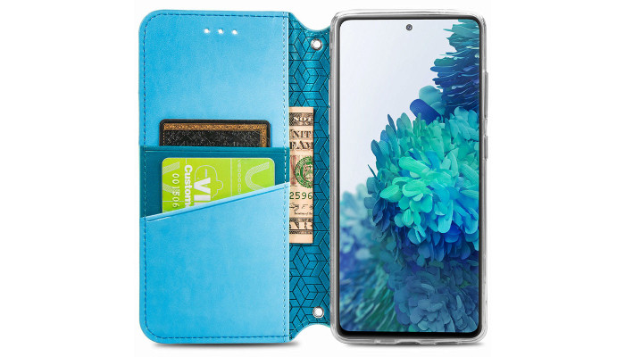 Шкіряний чохол книжка GETMAN Mandala (PU) для Xiaomi Mi 10T Lite / Redmi Note 9 Pro 5G Синій - фото
