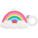 Силиконовый футляр Rainbow для наушников AirPods 1/2 + кольцо Радуга / Белый - фото