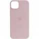 Чехол Silicone case (AAA) full with Magsafe для Apple iPhone 14 Pro (6.1") Розовый / Chalk Pink