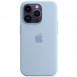 Чехол Silicone case (AAA) full with Magsafe для Apple iPhone 14 Pro (6.1") Голубой / Sky