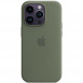 Чехол Silicone case (AAA) full with Magsafe для Apple iPhone 14 Pro (6.1") Зеленый / Olive