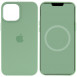 Чехол Silicone case (AAA) full with Magsafe and Animation для Apple iPhone 12 Pro / 12 (6.1") Зеленый / Pistachio