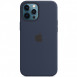 Чехол Silicone case (AAA) full with Magsafe and Animation для Apple iPhone 12 Pro Max (6.7") Синий / Deep navy