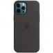Чохол Silicone case (AAA) full with Magsafe and Animation для Apple iPhone 12 Pro Max (6.7") Чорний / Black