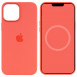 Чехол Silicone case (AAA) full with Magsafe and Animation для Apple iPhone 12 Pro Max (6.7") Оранжевый / Pink citrus