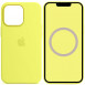 Чехол Silicone case (AAA) full with Magsafe and Animation для Apple iPhone 13 Pro Max (6.7") Желтый / Lemon Zest
