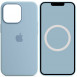 Чехол Silicone case (AAA) full with Magsafe and Animation для Apple iPhone 13 Pro Max (6.7") Голубой / Blue Fog