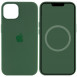 Чехол Silicone case (AAA) full with Magsafe and Animation для Apple iPhone 13 (6.1") Зеленый / Clover