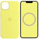 Чехол Silicone case (AAA) full with Magsafe and Animation для Apple iPhone 13 (6.1") Желтый / Lemon Zest