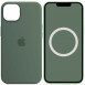 Чехол Silicone case (AAA) full with Magsafe and Animation для Apple iPhone 13 (6.1") Зеленый / Eucalyptus