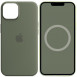 Чехол Silicone case (AAA) full with Magsafe and Animation для Apple iPhone 14 Pro (6.1") Зеленый / Olive