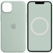 Чехол Silicone case (AAA) full with Magsafe and Animation для Apple iPhone 14 (6.1") Бирюзовый / Succulent