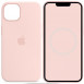 Чехол Silicone case (AAA) full with Magsafe and Animation для Apple iPhone 14 (6.1") Розовый / Chalk Pink