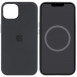 Чехол Silicone case (AAA) full with Magsafe and Animation для Apple iPhone 15 (6.1") Черный / Black