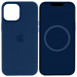 Чохол Silicone case (AAA) full with Magsafe and Animation для Apple iPhone 15 (6.1") Синій / Storm Blue