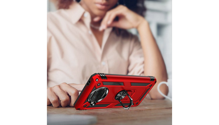 Ударопрочный чехол Serge Ring for Magnet для Xiaomi Mi 10T Lite / Redmi Note 9 Pro 5G Красный - фото