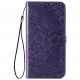 Кожаный чехол-книжка Mandala с визитницей для TECNO POP 4 Фиолетовый - фото