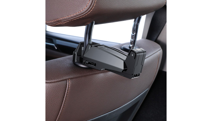 Автотримач Baseus Backseat Vehicle Phone Hook, + крюк-вешалка (SUHZ-A01) black - фото