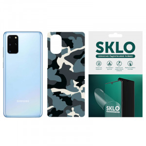 Захисна плівка SKLO Back (на задню панель) Camo для Samsung Galaxy M02 Блакитний / Army Blue