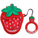 Силіконовий футляр Fruits series with Sparkles & Water для навушників AirPods 1/2 + кільце strawberry / Червоний