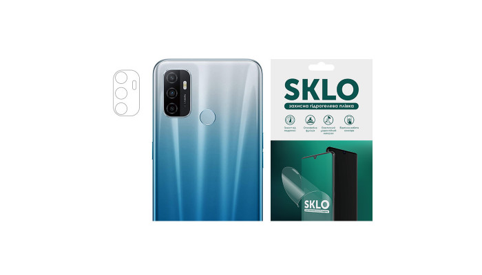 Защитная гидрогелевая пленка SKLO (на камеру) 4шт. для Oppo Reno 8 Lite Прозрачный