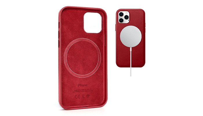 Шкіряний чохол Leather Case (AAA) with MagSafe and Animation для Apple iPhone 12 Pro / 12 (6.1