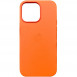 Кожаный чехол Leather Case (AAA) with MagSafe and Animation для Apple iPhone 14 Pro (6.1") Orange