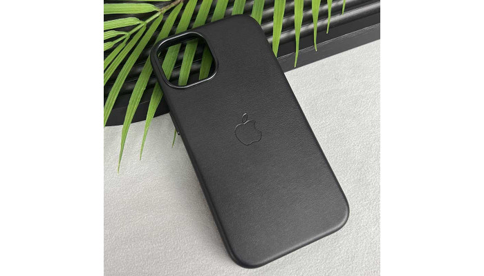 Кожаный чехол Leather Case (AAA) with MagSafe and Animation для Apple iPhone 15 (6.1