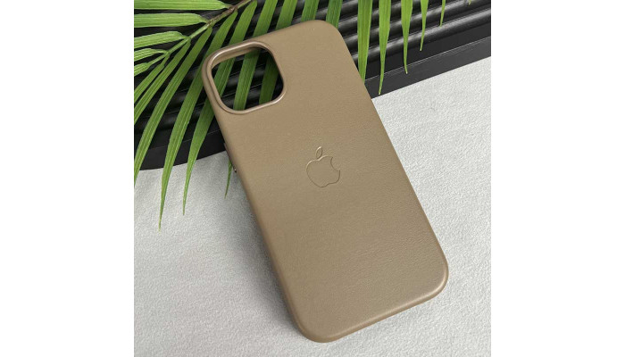 Шкіряний чохол Leather Case (AAA) with MagSafe and Animation для Apple iPhone 15 (6.1