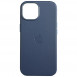 Кожаный чехол Leather Case (AAA) with MagSafe and Animation для Apple iPhone 15 Pro Max (6.7") Blue