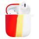 Силиконовый футляр Colorfull для наушников AirPods 1/2 Красный / Белый - фото