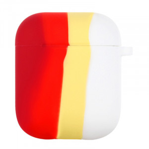 Силиконовый футляр Colorfull для наушников AirPods 1/2 Красный / Белый