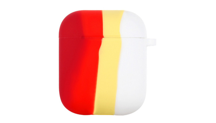 Силиконовый футляр Colorfull для наушников AirPods 1/2 Красный / Белый - фото