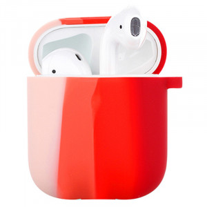 Силіконовий футляр Colorfull для навушників AirPods 1/2 Рожевий / Червоний