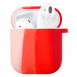 Силіконовий футляр Colorfull для навушників AirPods 1/2 Рожевий / Червоний
