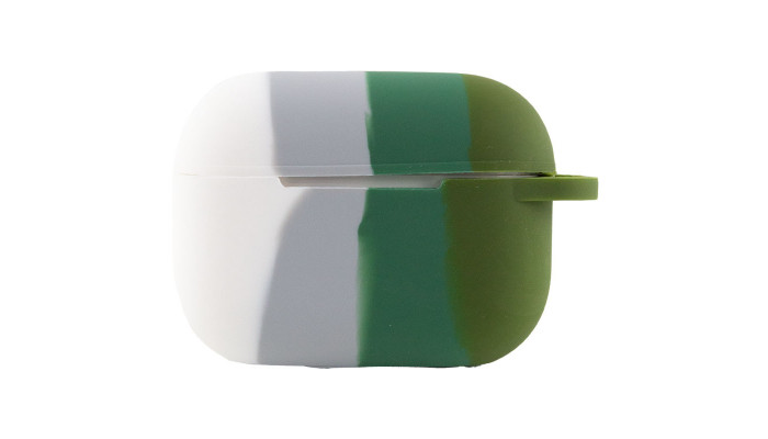 Силиконовый футляр Colorfull для наушников AirPods Pro Белый / Зеленый - фото