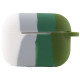Силиконовый футляр Colorfull для наушников AirPods Pro Белый / Зеленый - фото