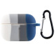 Силіконовий футляр Colorfull для навушників AirPods Pro Білий / Синій - фото