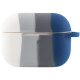 Силиконовый футляр Colorfull для наушников AirPods Pro Белый / Синий - фото