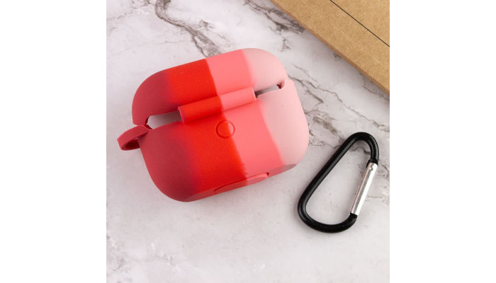 Силіконовий футляр Colorfull для навушників AirPods Pro Рожевий / Червоний - фото