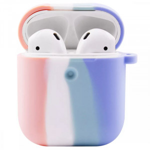 Силиконовый футляр Colorfull для наушников AirPods 1/2 Розовый / Сиреневый