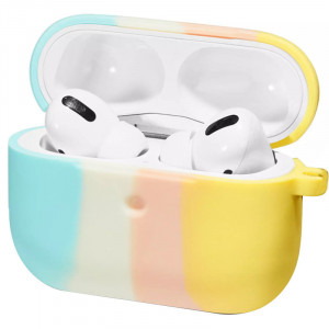 Силиконовый футляр Colorfull для наушников AirPods 3 Голубой / Желтый