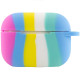 Силиконовый футляр Colorfull для наушников AirPods Pro Темно-розовый / Голубой - фото