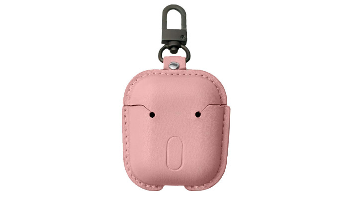 Кожаный футляр Leather bag для наушников AirPods Розовый - фото
