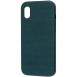 Шкіряний чохол Croco Leather для Apple iPhone X / XS (5.8") Green