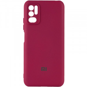 Чехол Silicone Cover My Color Full Camera (A) для Xiaomi Redmi Note 10 5G / Poco M3 Pro Бордовый / Marsala